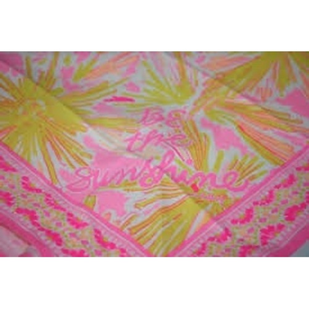 Lilly Pulitzer Be The Sunshine GWP Engineered Scarf Pink Yellow Multi 008083 - Picture 4 of 5